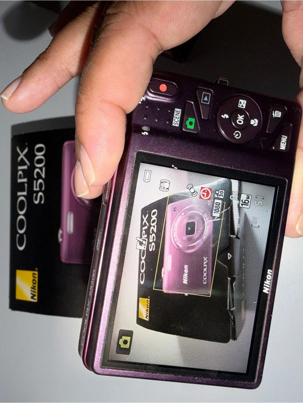 Nikon COOLPIX S5200 16.0MP Digital Camera with 6X NIKKOR Optical Zoom Lens, Plum